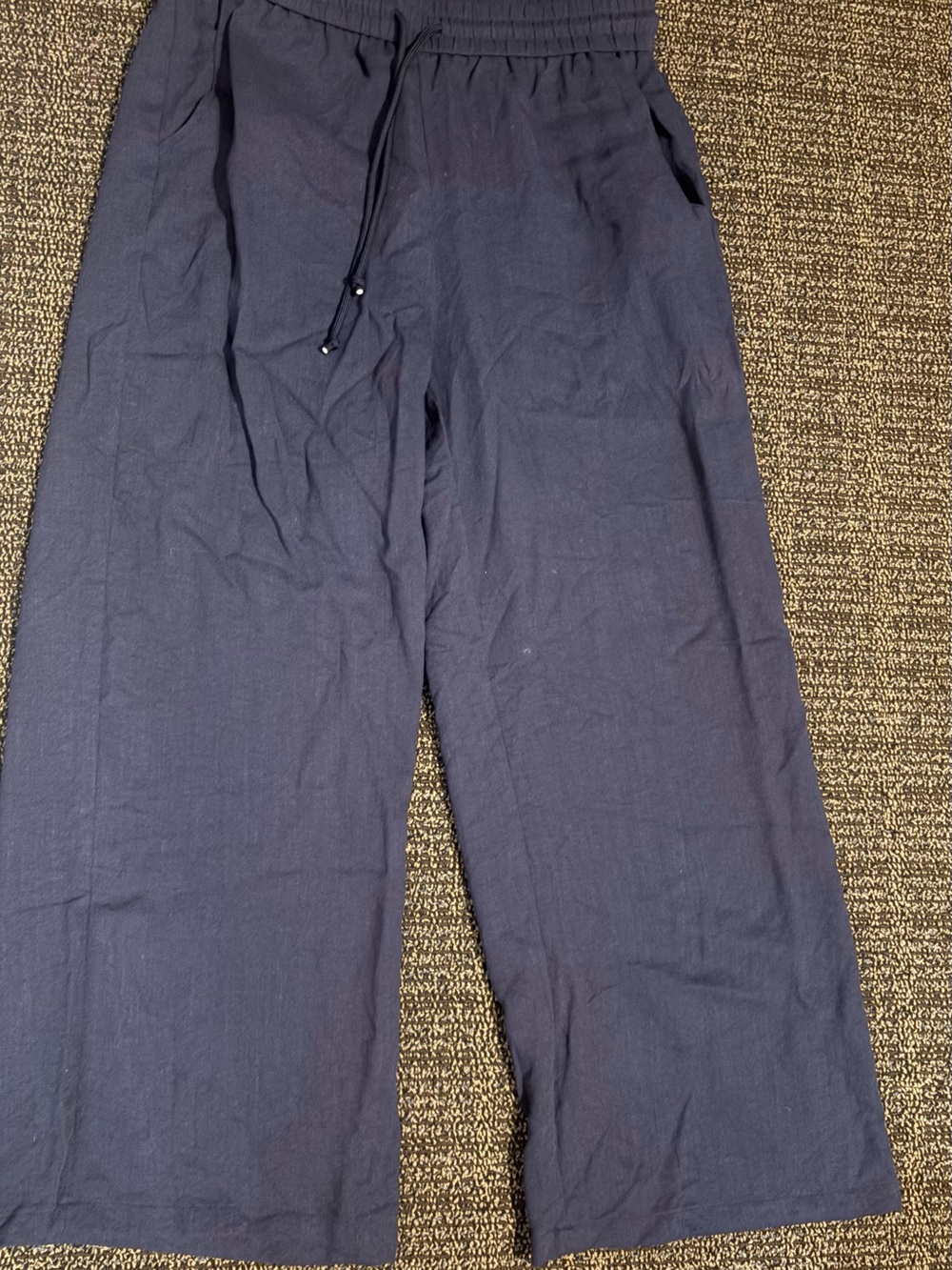 HALARA Women's Wide-Leg Drawstring Pants in Navy Blue